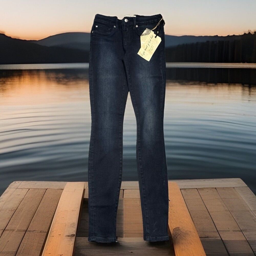 Henry & Belle Lila Super Skinny Jeans 25 (25x32) Dark Blue Stretch Womens NWT